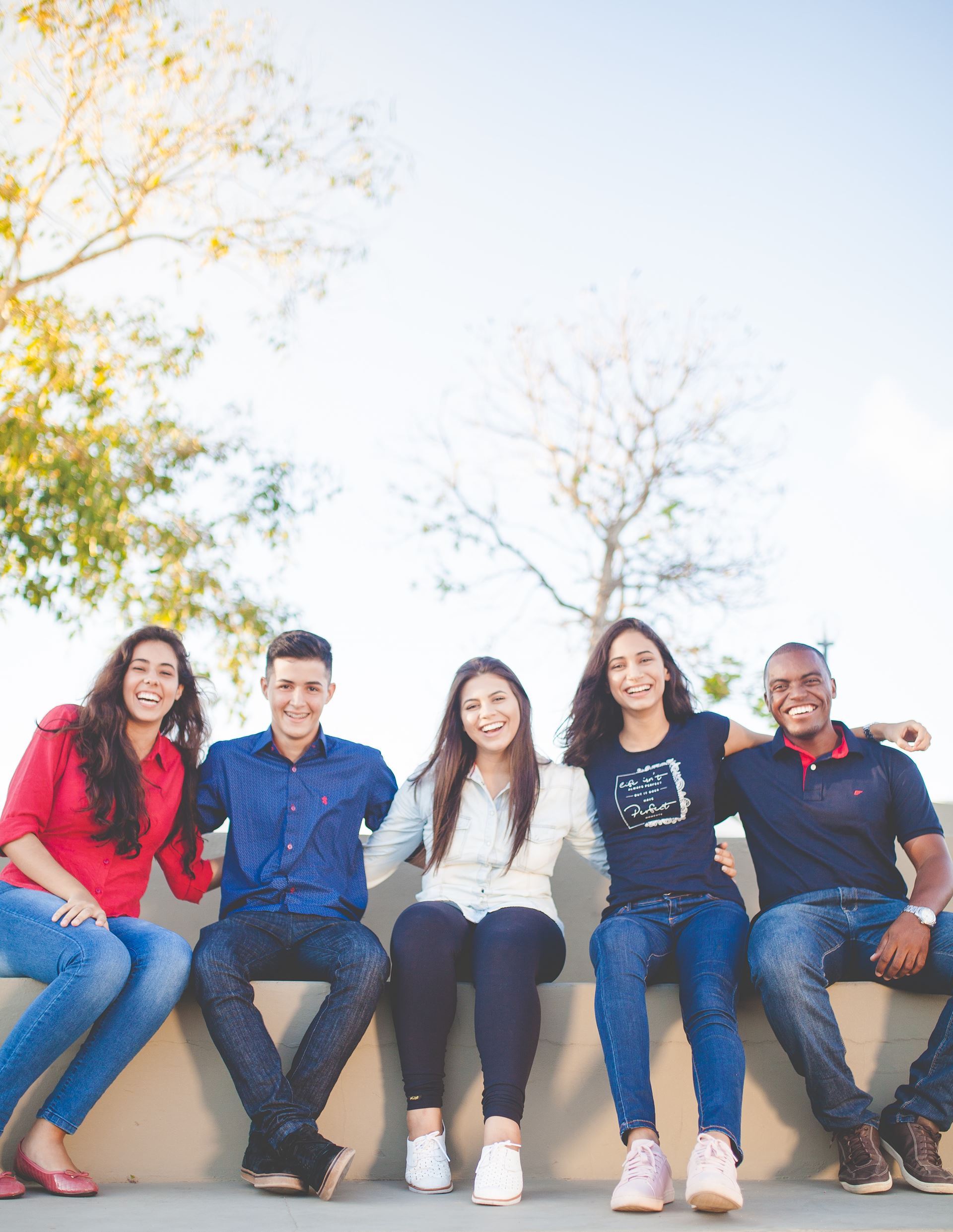 A group of smiling people